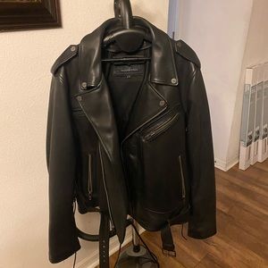 Mens leather riding jacket